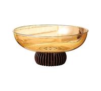 Corbeille de fruits Corbeille à fruits avec fond égouttoir, grande capacité, design transparent ambré, support amovible et passoire Coupe à fruits pour comptoir de cuisine