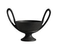 Corbeille de fruits Coupe à fruits sur pied en résine, double anse, finition mate, bol de service décoratif, décoration table Coupe à fruits pour comptoir de cuisine(Noir)