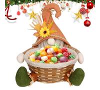 Corbeille de fruits épouvantail - Décor d’automne de 9 pouces | Support en tissu en polyester - Panier à bonbons lumineux de Thanksgiving avec un design artisanal détaillé, rangement peu encombrant po
