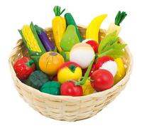 GOKI Corbeille de fruits et légumes en bois 24 pièces – Jouet d'imitation (Gollnest & Kiesel)