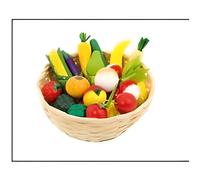 Corbeille de fruits et légumes en bois - GOKI - 24 pièces - Jouet d'imitation en bois