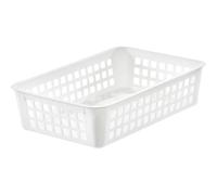 Corbeille de rangement 2 litres en plastique - Blanc