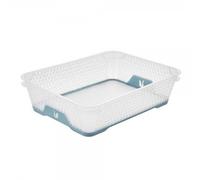 Corbeille de rangement antidérapante A5 pour bureau et école - Bleu