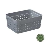 Corbeille de rangement élégante en plastique L - Gris