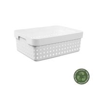 Corbeille de rangement élégante pour salle de bain M - Blanc