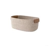 Corbeille de Rangement en pour coton Naturel pour tressé avec Poignées Solides - Bac pour polyvalent pour Salle de Bain et pour chambre - Design Ethnique 31x31 cm(Light Brown S)