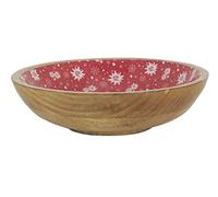 Corbeille en manguier et résine décor Edelweiss Grand modèle