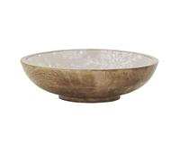 Corbeille en manguier Flocon Saladier beige