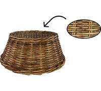 Corbeille en rotin pour sapin de Noël - ø 65 x 26 cm - Housse pour sapin de Noël - Socle pour sapin de Noël - Sapin de Noël - Décoration de Noël - Socle en osier - Noël
