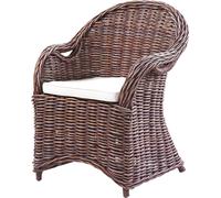Corbeille Fauteuil BREST Rotin naturel brun Fauteuil relax Fauteuil TV Salon Intérieur