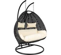 Corbeille Fauteuil suspendu Duetto avec structure + coussin Chaise suspendue Lounge Corbeille suspendue Fauteuil