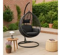 Corbeille Fauteuil suspendu Solea avec structure + coussin Chaise suspendue Lounge Corbeille suspendue Fauteuil