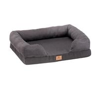 Ferplast Panier Chien Coussin Chien Moyen Taille Lit pour chien en mousse à mémoire de forme Lit de Chien OrthopédiqueLit pour chien avec housse amovible 64 x 52 x h 16,5 cm. Gris