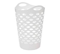 5five - Panier à Linge Flexible 60L Blanc - Trous d'Aération - Léger - Poignées Ergonomiques Portage Facile - Corbeille de Rangement Souple