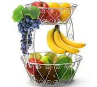 Corbeille fruits 2 niveaux Simple Houseware, rangement chrom