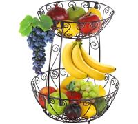 Corbeille fruits 2 niveaux Simple Houseware, rangement pour comptoir, bronze