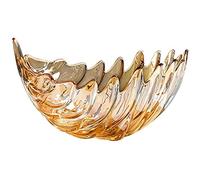 Corbeille Fruits Creative Feather Fruit Bol Crystal Verre Fruit Plat, Maison Moderne Salon Table Basse de Mariage Décoration de Mariage Ornements Panier A Fruit(Gold)