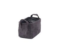 Corbeille fusain rectangulaire cosy en velours côtelé