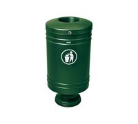 Corbeille Gascogne socle en fonte 60 litres RAL6005 - Socle en fonte - PROCITY - 208100.6005
