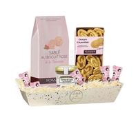 Corbeille Gourmande Fossier & Monbana | Biscuits Roses et Guimauves, Terrine et Feuilletés Salés | Idéal pour Offrir
