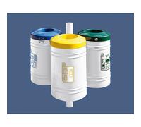 Corbeille Guyenne pour tri sélectif Inox brossé 40 litres RAL9010 - Corbeille initiale - PROCITY - 208133.9010