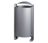 Corbeille métal sur pied 100 L gris métal