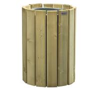 Corbeille murale 20 litres Rossignol Eden ronde extérieur bois