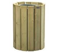 Corbeille murale 20 litres Rossignol Eden ronde extérieur bois