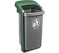 Corbeille murale 50 litres extérieur grise berceau vert - Gris - Sulo