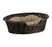 Corbeille,panier,lit ovale pour chien en osier brun-gris