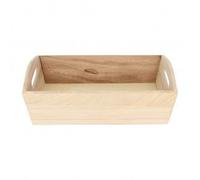 Artemio Corbeille en bois rectangulaire beige 28 x 9 x 14 cm