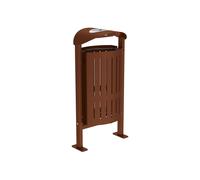 Corbeille Silaos acier 50 litres Aspect Corten - cendrier - Sur platines - PROCITY - 594158.S025