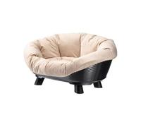 Ferplast Panier Chien et Chat avec Coussin, Canapé pour Chiens et Chats, Corbeille en Plastique, Lavable, Respirant Antidérapant, 64 x 48 x h 29,5 cm, Noir