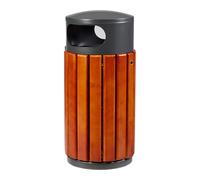 Rossignol Corbeille ronde en bois pour extérieur 40 L