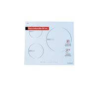Corberó CCIG10033W Plaque à induction 3 zones 6 600 W Contrôle tactile et curseur 3 boosters Double grande zone 30 cm Minuterie 99 min Arrêt automatique et verrouillage de sécurité Blanc