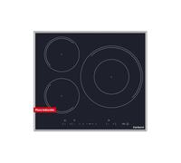 Corberó CCIM3FBS324 Plaque à induction 3 zones Puissance 7 400 W Contrôle tactile 3 boosters Grande zone 32 cm Bords biseautés Fonction pause Minuterie 99 min Noir