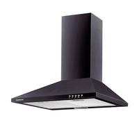 Corberó - Hotte aspirante pyramide 60 cm | TEIDE636N | 375,4 m3/h | 57 dB | 36,5 W | 3 vitesses | Commande par bouton poussoir | 2 filtres en aluminium + filtre en carbone | Noir