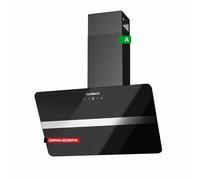 Corberó Hotte décorative Verre Noir 70cm Victoria760B, 3 Vitesses, Commande Tactile, Débit 594.2m³/h, Verre trempé, Filtre en Aluminium et Carbone, Efficacité énergétique A, Noir