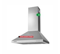 Corberó KURAMATHI660X Hotte décorative pyramide en acier inoxydable 60 cm, débit 621,71 m³/h, 165 W, 3 vitesses, 2 filtres en aluminium, filtre à charbon, efficacité énergétique A