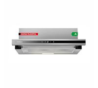 Corberó MAKALU640X Hotte télescopique en acier inoxydable et noir, 60 cm, débit 400 m3/h, puissance 65 W, 3 vitesses, filtre aluminium 3 couches, filtre carbone, efficacité énergétique A