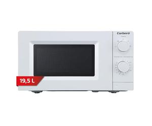 Corberó - Micro-ondes White Serie | CMICM250W | 19,5 l | 700 W | 5 niveaux de puissance | Fonction décongélation | Bouton poussoir | Minuteur 35 min | Plateau rotatif 24,5 cm | Blanc