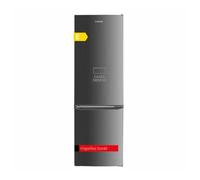 Corberó Réfrigérateur statique combiné 262 l, acier inoxydable, lumière LED, crisper, étagères en verre, coquetiers, seau à glace, 40 dB efficacité énergétique E, argenté