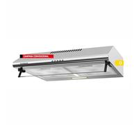 Corberó SELATI640X Hotte aspirante conventionnelle 60 cm Débit 400 m³/h, inox, 191,5 W, 3 vitesses, 2 x filtres en aluminium, filtre à charbon, efficacité énergétique D