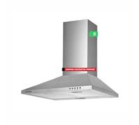 Corberó TEIDE635X Hotte décorative 60 cm pyramide en acier inoxydable, débit 361,9 m³/h, 65 W, 3 vitesses, 2 filtres en aluminium, filtres à charbon, classe d'efficacité énergétique B, acier