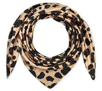 corciova Foulard carré en satin imitation soie pour femme Motif léopard 89 x 89 cm, 794 Léopard marron, Large