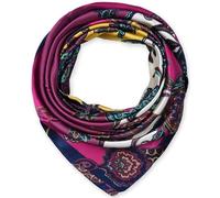 corciova Grand foulard carré en satin pour femme - 89,9 x 89,9 cm - Toucher soyeux - Protection de nuit - Bandana tendance et foulard, 149 Dark Raspberry Ethnic Floral, 1 pièce