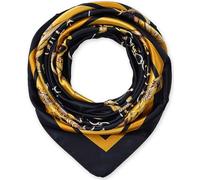 corciova Grand foulard carré en satin pour femme - 89,9 x 89,9 cm - Toucher soyeux - Protection de nuit - Bandana tendance et foulard, 157 Chaînes Noires, 1 pièce