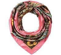 corciova Grand foulard carré en soie pour femme noire, 35 x 35 cm, bandeau bouclé pour dormir la nuit, 633 Motif totem rose bonbon, Large