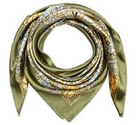 corciova Grand foulard carré pour femme - 89,9 x 89,9 cm - En soie - Cheveux bouclés - Pour dormir la nuit, 154 Totem Olive, 1 pièce
