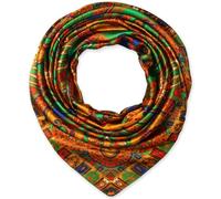 corciova Grand foulard carré pour femme - 89,9 x 89,9 cm - En soie - Cheveux bouclés - Pour dormir la nuit, 428 Bronze Totem, 1 pièce